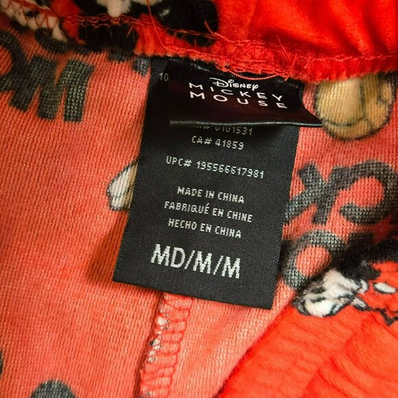 Mickey Mouse Red Super Soft Lounge Pants Size M Elastic Waist Drawstring POCKETS - Picture 8 of 13